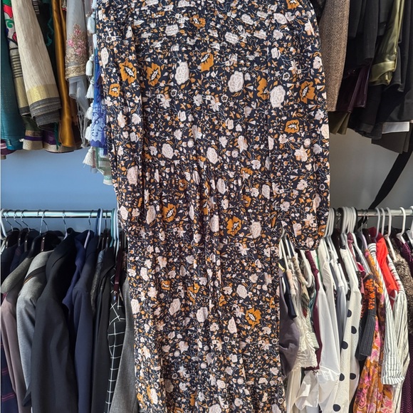 Floral Black and Orange Dress cottage core bohemian maxi emerson style - Picture 1 of 6
